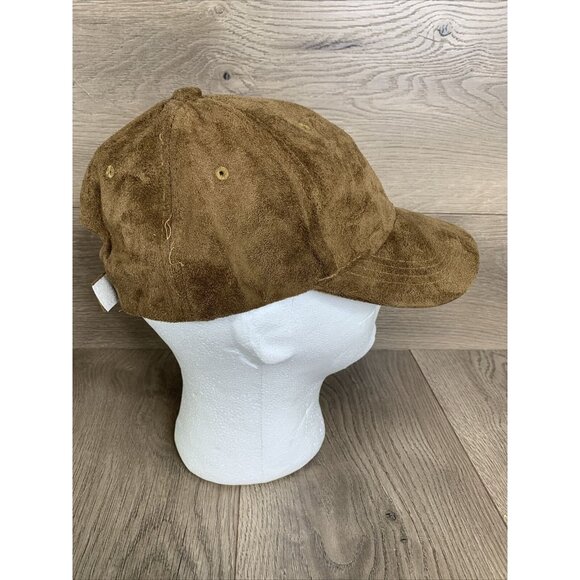 Faux Suede Brown Ball Cap Adj Hook & Loop Closure 100% Polyester Lightweight - Picture 3 of 9